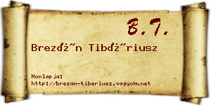 Brezán Tibériusz névjegykártya